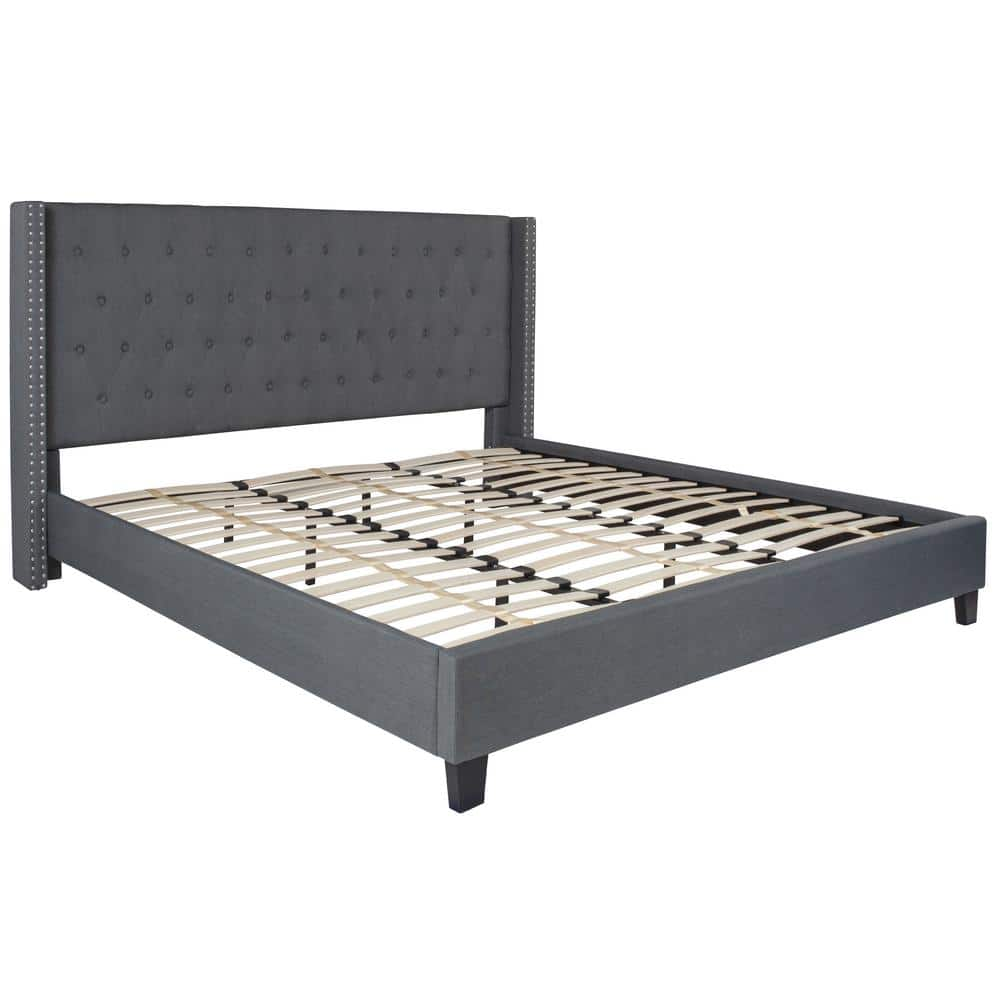 Carnegy Avenue Dark Grey King Platform Bed CGA-HG-228496-DA-HD - The ...