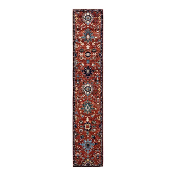 Solo Rugs Serapi One-of-a-Kind Traditional Orange 2 ft. x 14 ft. Runner Hand Knotted Tribal Area Rug