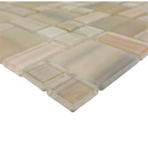 Handicraft Multifinish Desert Beige 12 in. x 12 in. Versailles Mosaic Stained Glass Wall & Pool (15 Sq. Ft./Case)