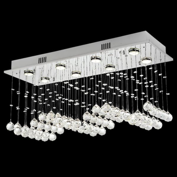 Maxax Albany 8-Light Clear/Chrome Unique Tiered Chandelier