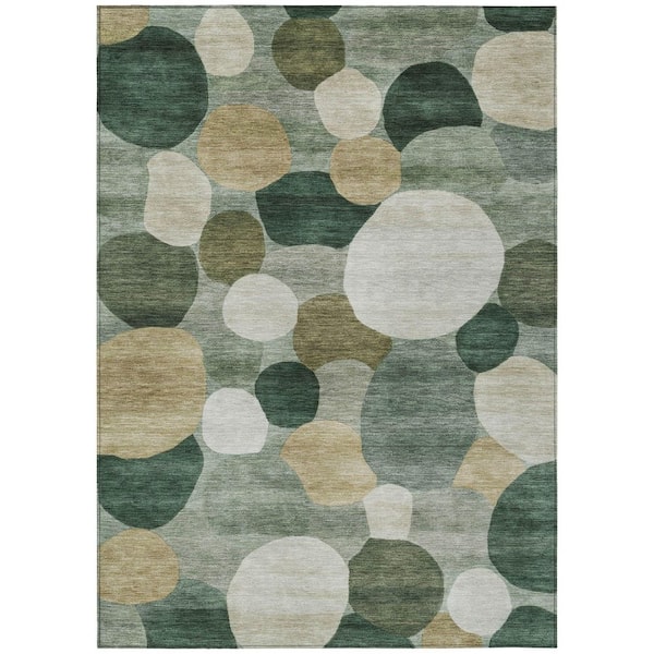 Chantille Machine Washable Indoor/Outdoor Abstract ACN2375 Green 9 ft. x 12 ft. Area Rug