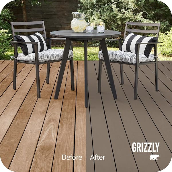 1 gal. #MQ2-38 Grizzly Solid Color Waterproofing Exterior Wood Stain and Sealer