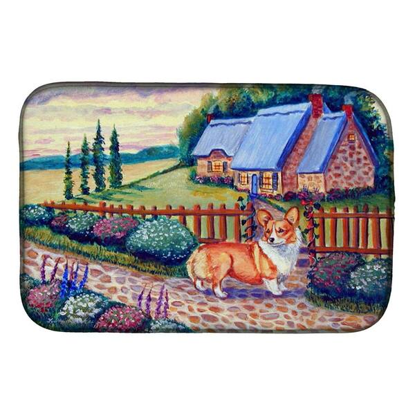 Caroline's Treasures 14 in. x 21 in. Multicolor White Standard Poodle  Spring Dish Drying Mat CK1279DDM - The Home Depot