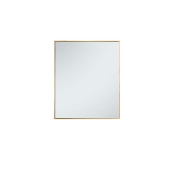 Unbranded Medium Rectangle Brass Modern Mirror (36 in. H x 30 in. W)