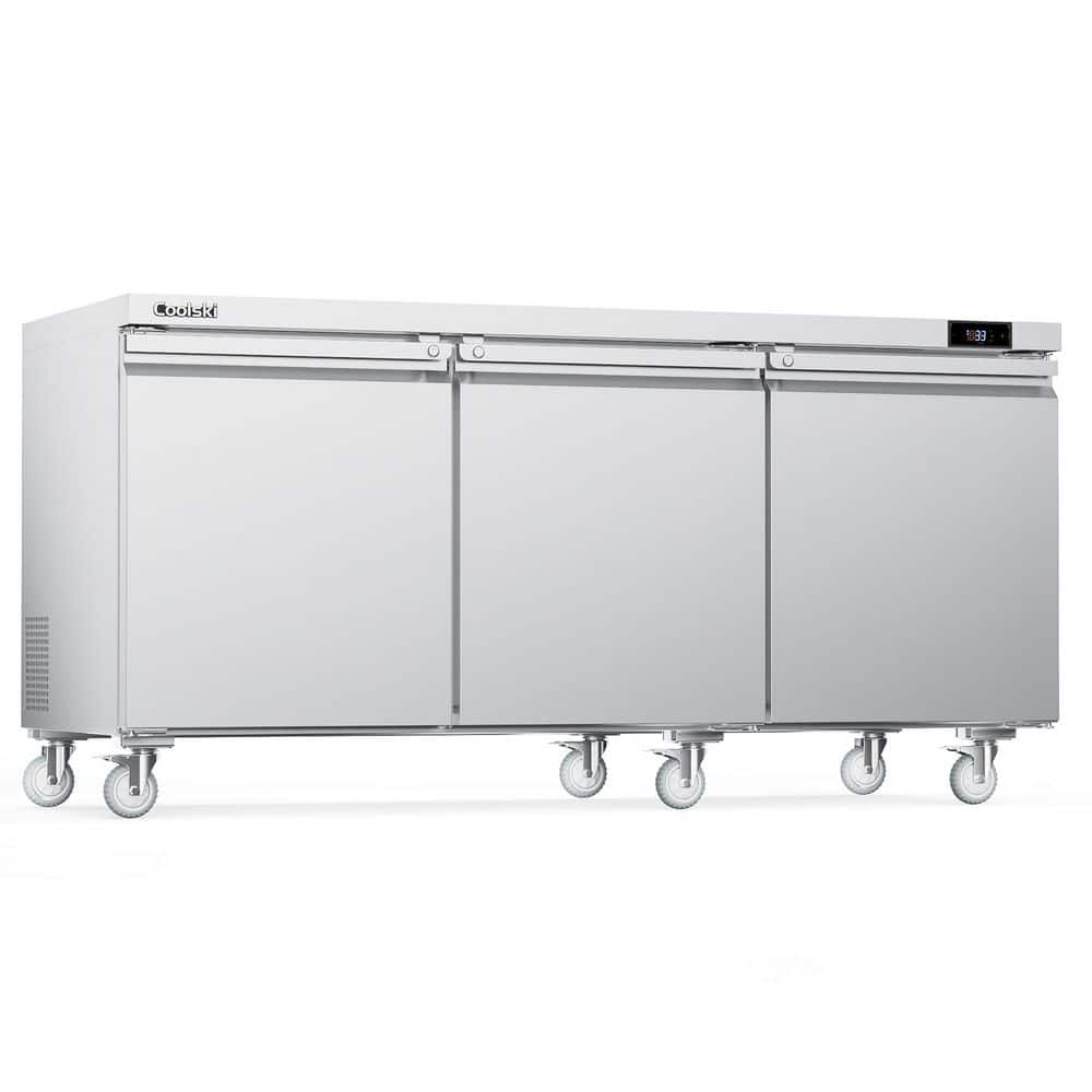 72 in. Commercial Undercounter Refrigerator Sandwich and Salad Prep Table 20.9 cu. ft. Stainless Steel Food Prep Station