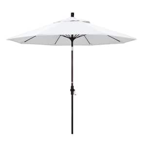 9 ft. Fiberglass Collar Tilt Patio Umbrella in White Olefin