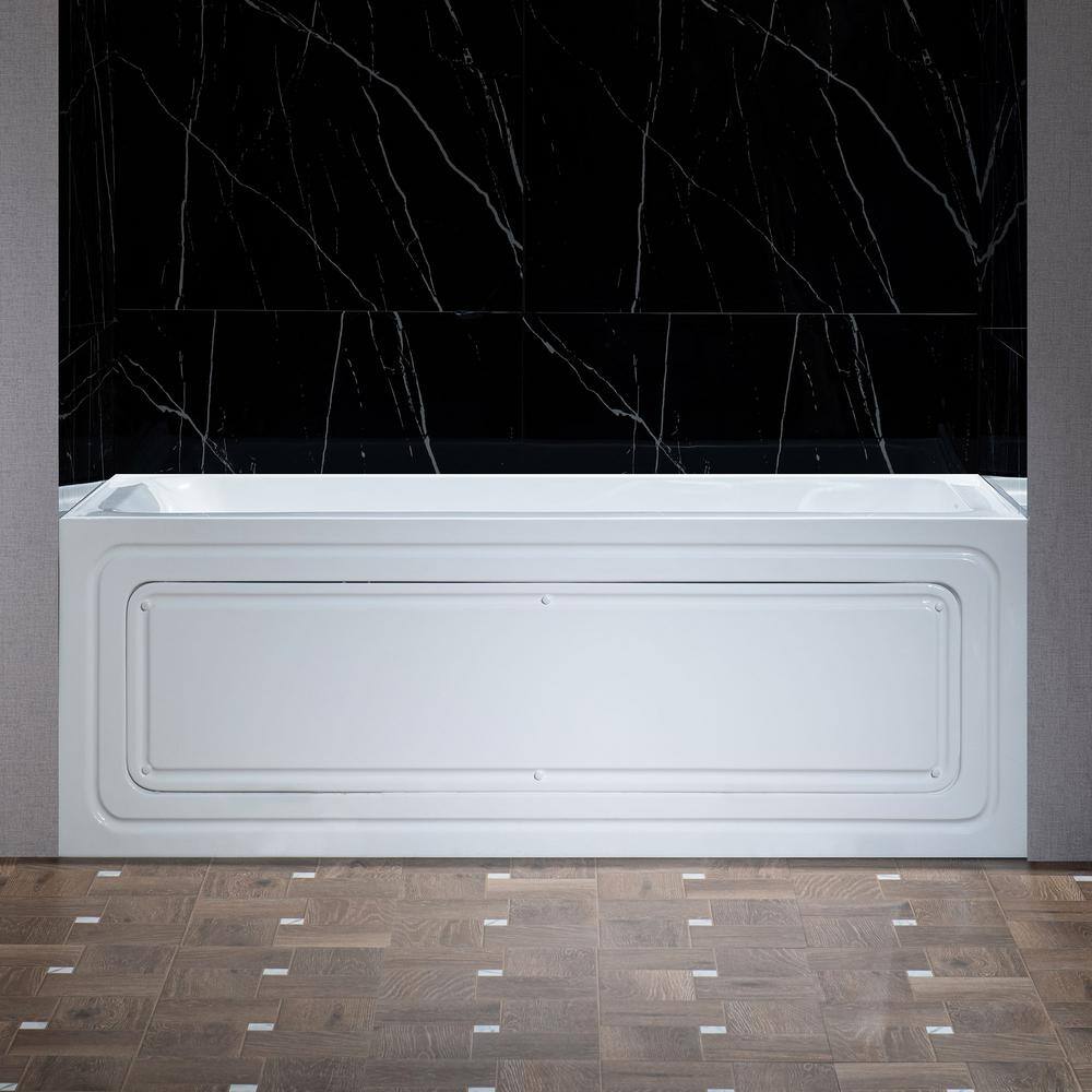 White Oval Freestanding Acrylic Bathtub with Brushed Gold Finish