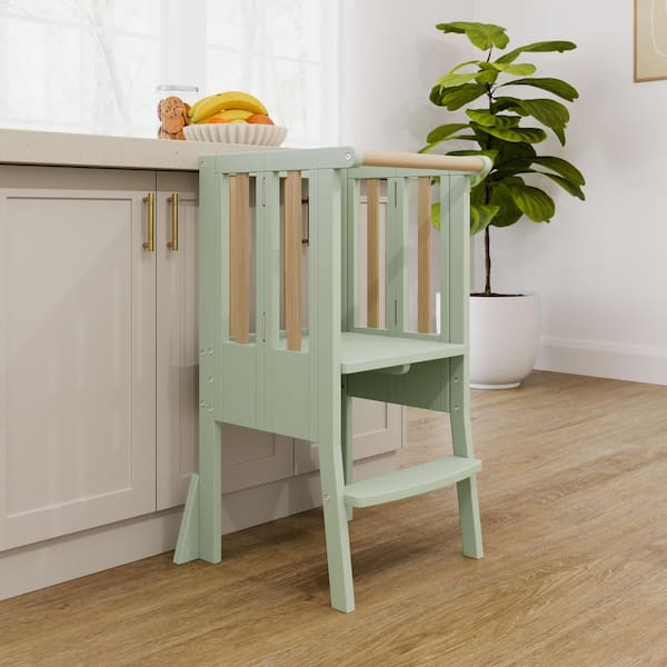 Storkcraft Toddler Montessori Sage with Driftwood Foldable Step Stool