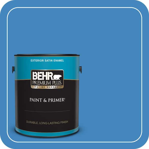 BEHR PREMIUM PLUS 1 gal. #560B-6 Warm Spring Satin Enamel Exterior Paint & Primer