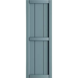 16-1/8 in. x 27 in. True Fit PVC 3-Board Framed Board and Batten Shutters in Peaceful Blue (Per Pair)