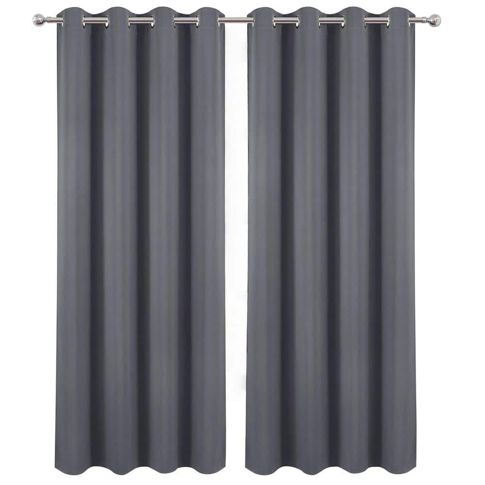 "Frost Grey Polyester - 52"" W x 84"" L Blackout Curtains, Lined, Rod-Pocket Style (Set of 2)" price history on PriceWatchPro