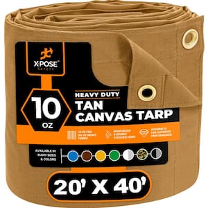 Canvas Heavy-Duty 20 ft. W X 40 ft. L Tan 10 oz. Tarp