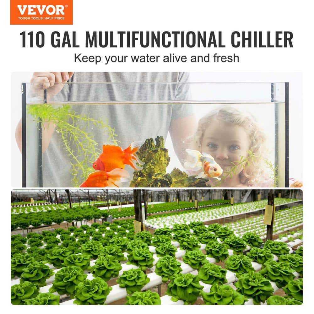 VEVOR 110 Gallon Black Polyester Aquarium Chiller