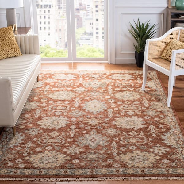 Samarkand 6 ft. x 9 ft. Rust/Gray Ornate Area Rug