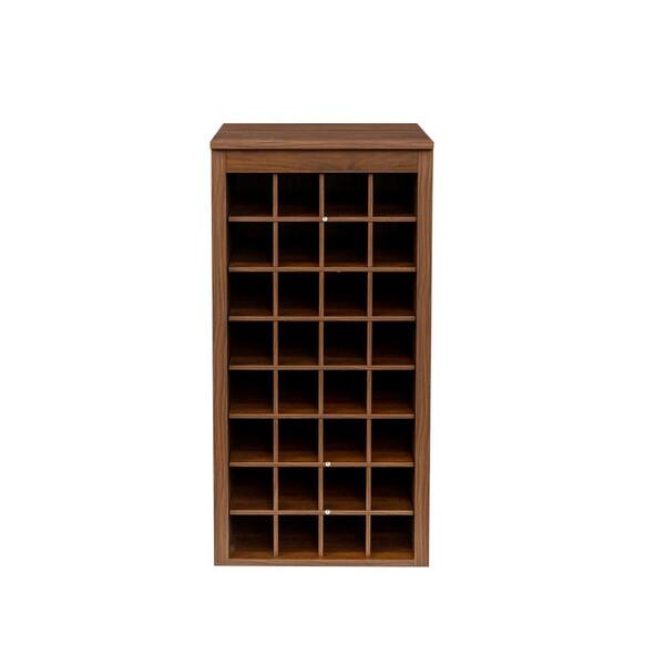 Aoibox 32-Bottle Wallnut Brown MDF Freestanding Wine Rack, Modular Wine ...