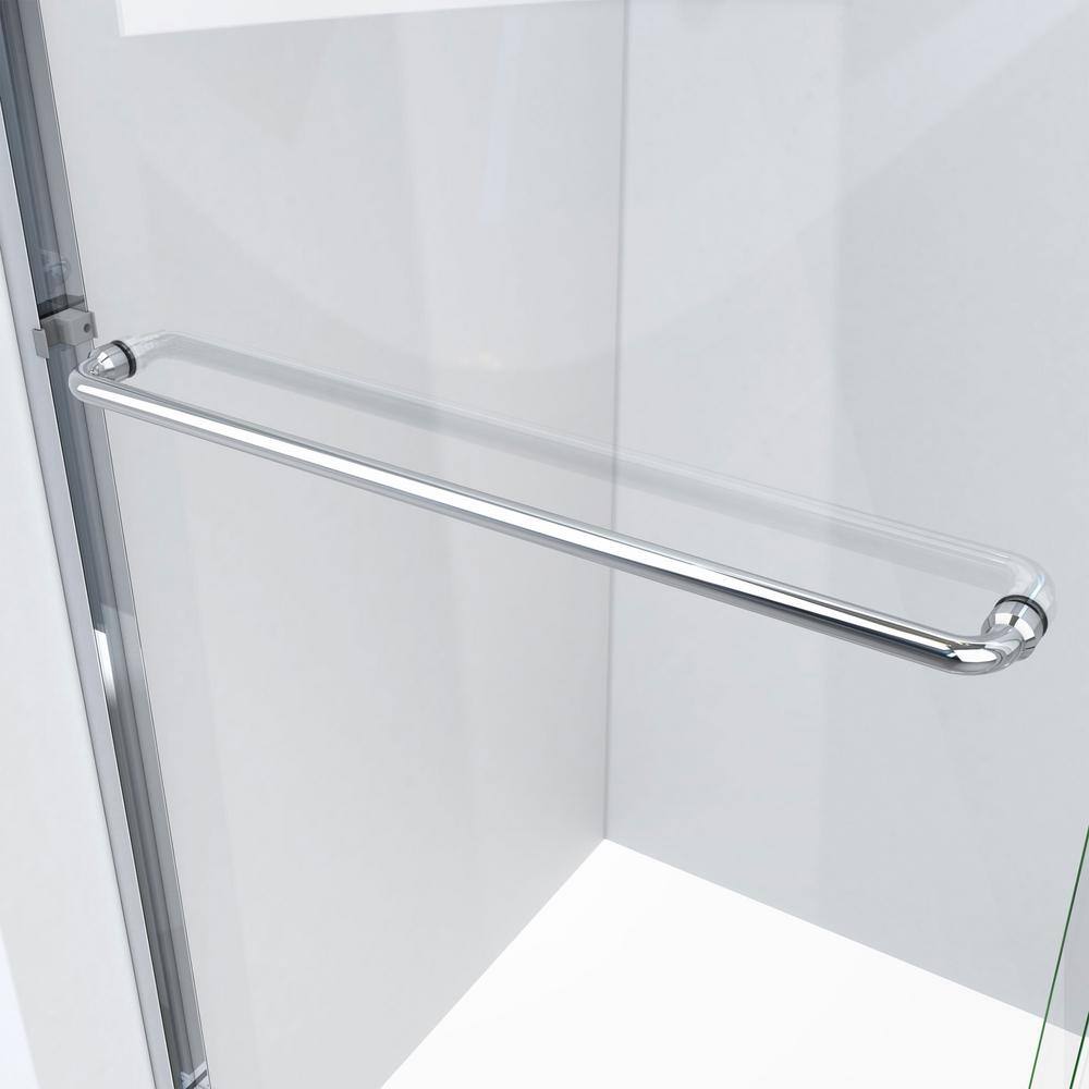 Alliance Pro 56'' Matte Black Semi-Frameless Sliding Shower Door