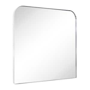 Decole 34 in. W x 30 in. H Large Rectangular Stainless Steel Framed Wall Mounted Bathroom Vanity Mirror in Chrome