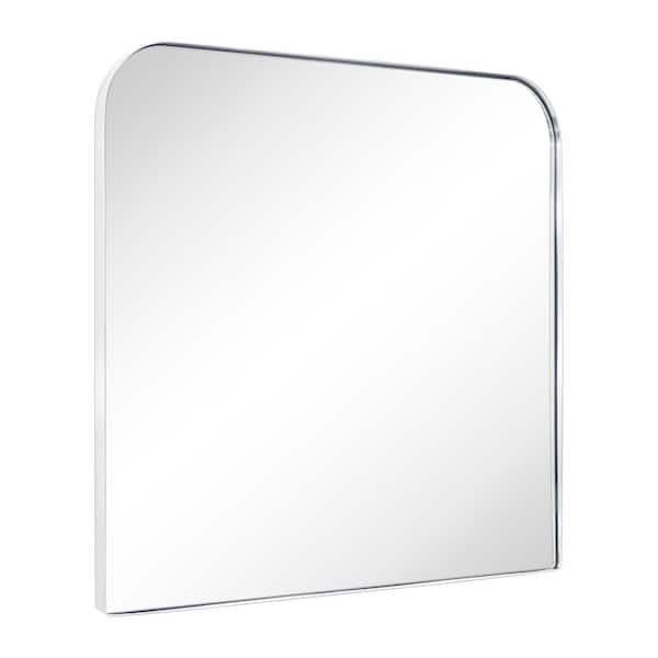 TEHOME Decole 34 in. W x 30 in. H Large Rectangular Stainless Steel Framed Wall Mounted Bathroom Vanity Mirror in Chrome