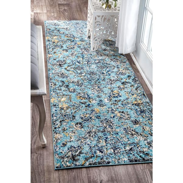 Taunya Bohemian Aqua 3 ft. x 8 ft. Runner Rug