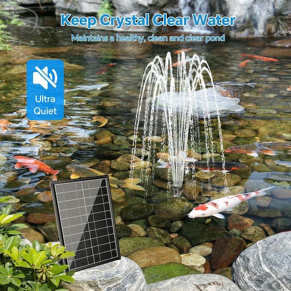 Solar Fountain Pump Kit Pond Filter Outdoor Water Feature for Bird Bath  Ponds Waterfall Stream DIY 1 Kit OGSA11959 - The Home Depot