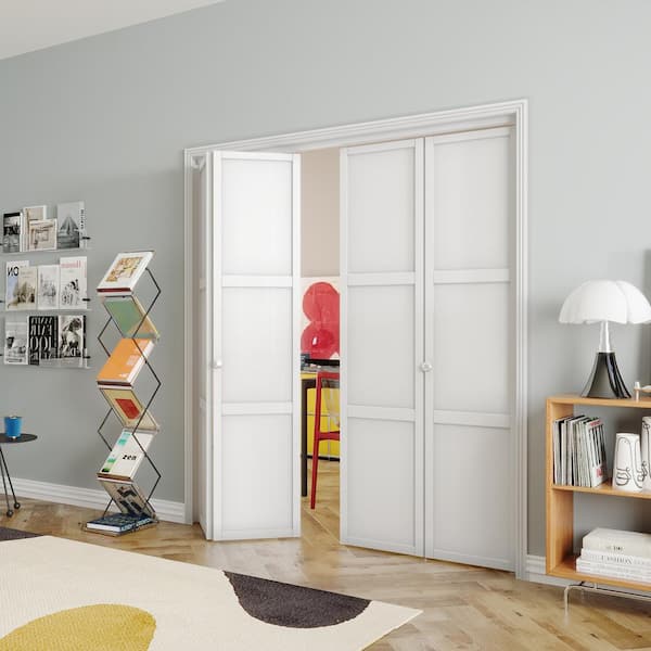 TENONER Closet Doors, 24''Single Frosted Glass Panel Bi-Fold Doors,  Assembly Required, Multifold Interior Doors, Folding Doors with Hardware  Kits