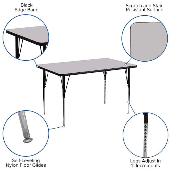 Flash Furniture 24-in x 48-in Outdoor Rectangle Plastic White Folding Table