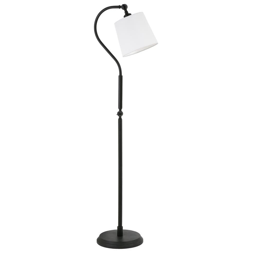 Meyer&Cross Harland 57 in. Blackened Bronze Arc Floor Lamp with Fabric