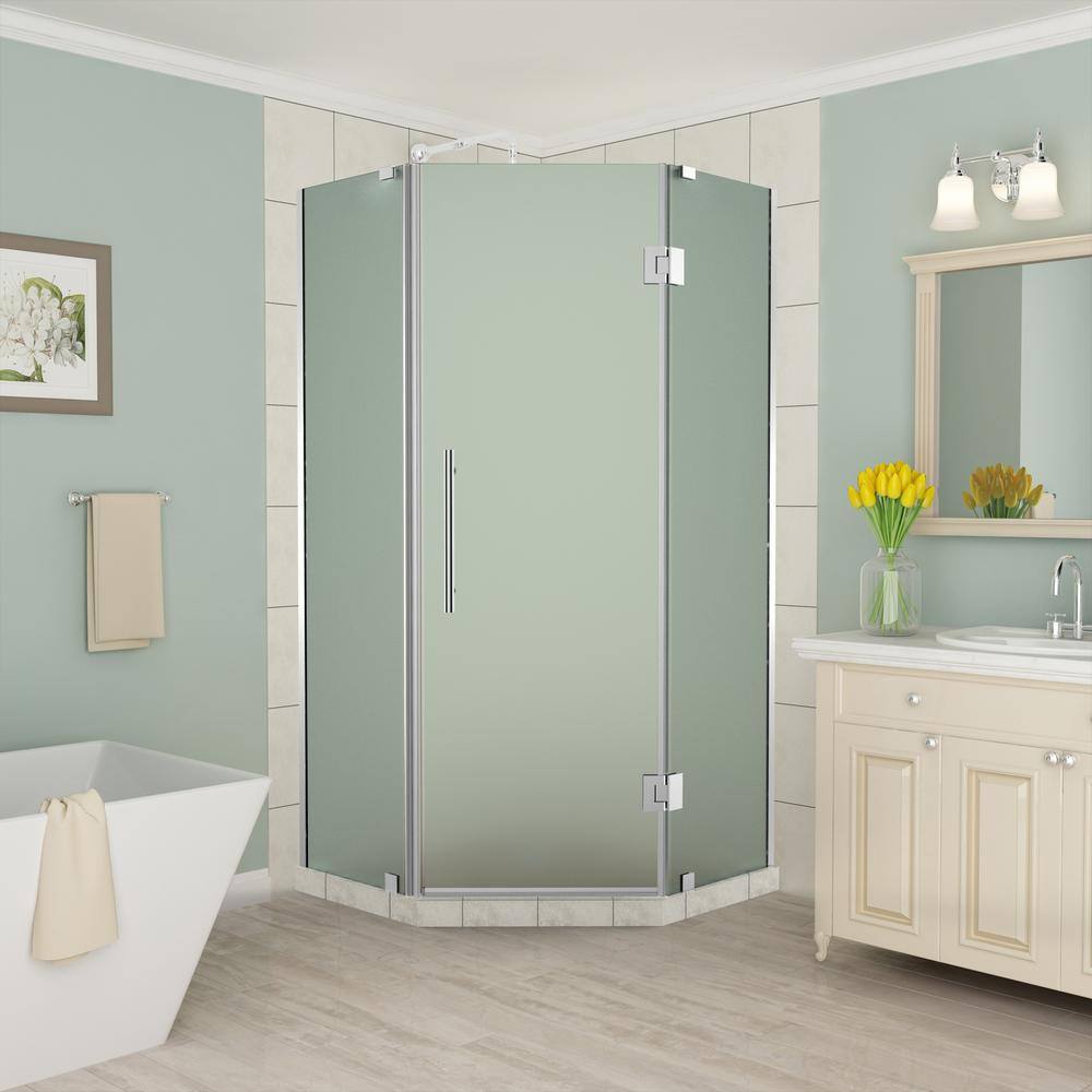 Merrick 40.5" x 72" Chrome Frameless Neo-Angle Shower Enclosure