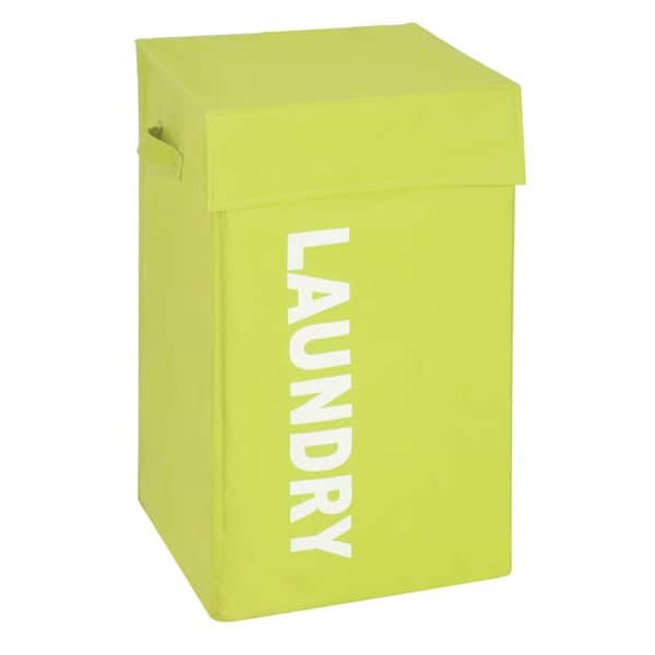Honey-Can-Do Graphic Hamper with Lid in Lime