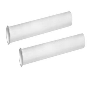 1-1/2 in. x 12 in. White Plastic Flanged Strainer Sink Drain Tailpiece Extension Tube (2-Pack)