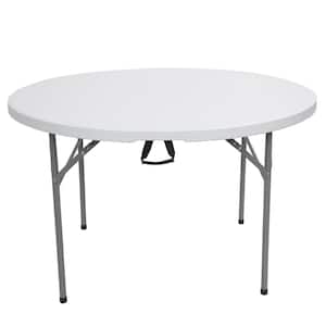 Round Metal 48.03 in. x 48.03 in. x 29.13 in. Outdoor Portable and Folding Picnic Table