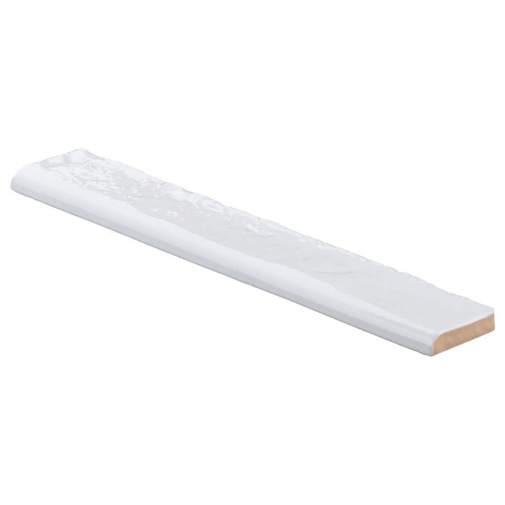 Virtuo Snow White Glossy Ceramic Bullnose Tile Trim