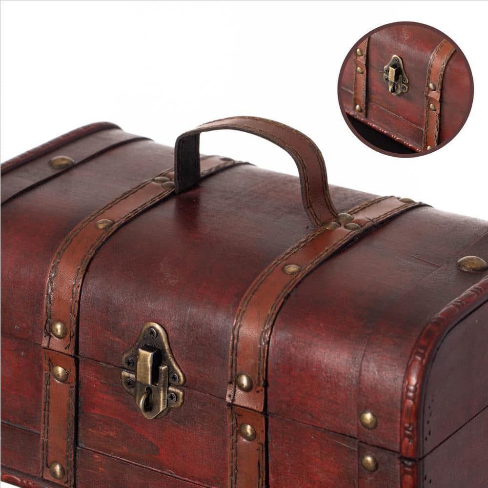 Small Cherry Wood Vintage Treasure Chest Organizer