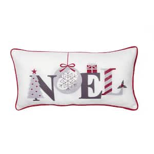 Noel Embroidered Christmas Pillow, 10 in. x 20 in.