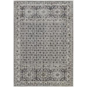Gray and Ivory Abstract 8 ft. x 11 ft. Area Rug
