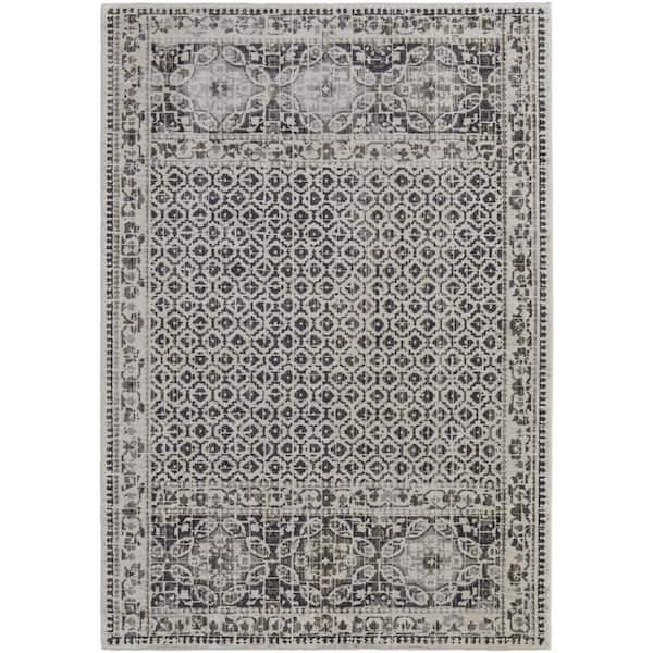 HomeRoots Gray and Ivory Abstract 8 ft. x 11 ft. Area Rug