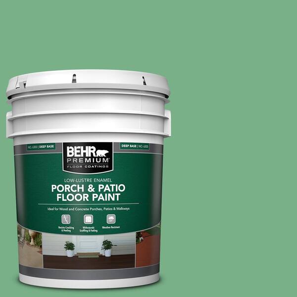 BEHR PREMIUM 5 gal. #M410-5 Green Bank Low-Lustre Enamel Interior/Exterior Porch and Patio Floor Paint