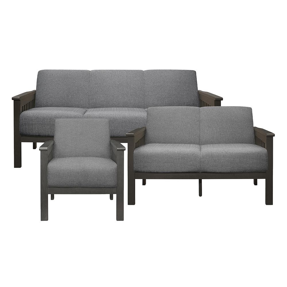 Copley 71.5 in. W. Straight Arm Textured Fabric Rectangle 3-Piece Living Ro