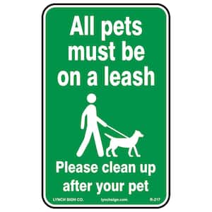 10 in. x 14 in. Pets on Leash Sign Printed on More Durable Thicker Longer Lasting Styrene Plastic