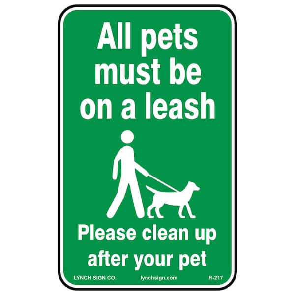 Lynch Sign 10 in. x 14 in. Pets on Leash Sign Printed on More Durable Thicker Longer Lasting Styrene Plastic