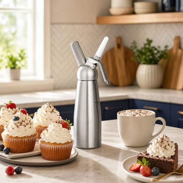 CREAM WHIPPER 500ml クリームホイッパー Wudkey Professional Aluminum Whipped Cream Dispenser, 500mL 1 Pint