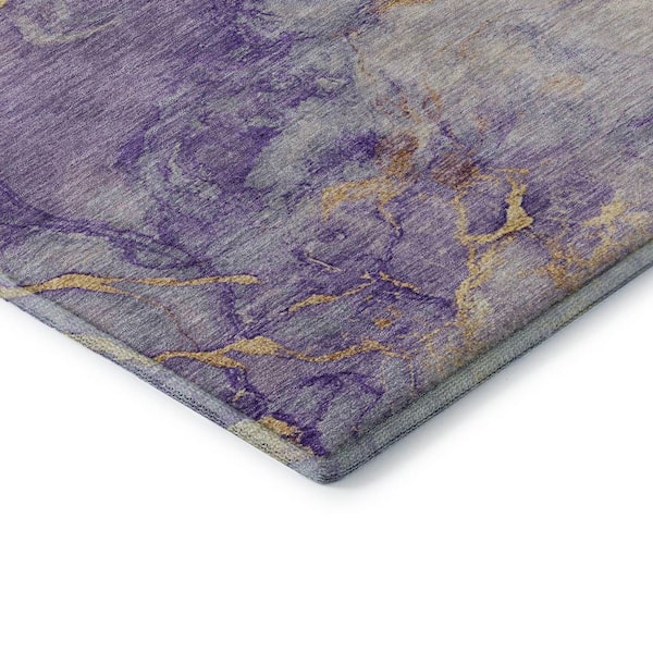 Mayfield Premium Machine Washable Abstract AMF1794 Purple 5 ft. x 7 ft. 6 in. Area Rug