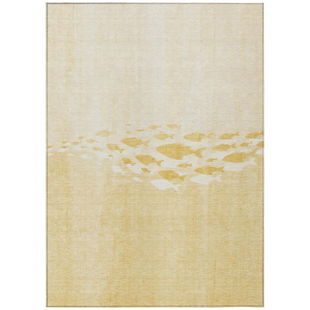 Gold, Yellow, Wheat 9 ft. x 12 ft. Woven Geometric Polyester Rectangle Indoor/Outdoor Area Rug price history on PriceWatchPro