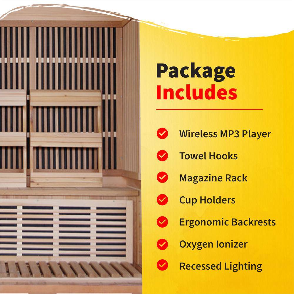 Sierra 2-Person Cedar FAR Infrared Sauna with Bluetooth