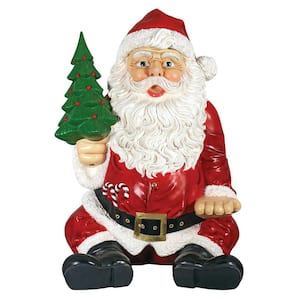 86 in. Giant Sitting Santa Claus Garden Statue with Hand Seat