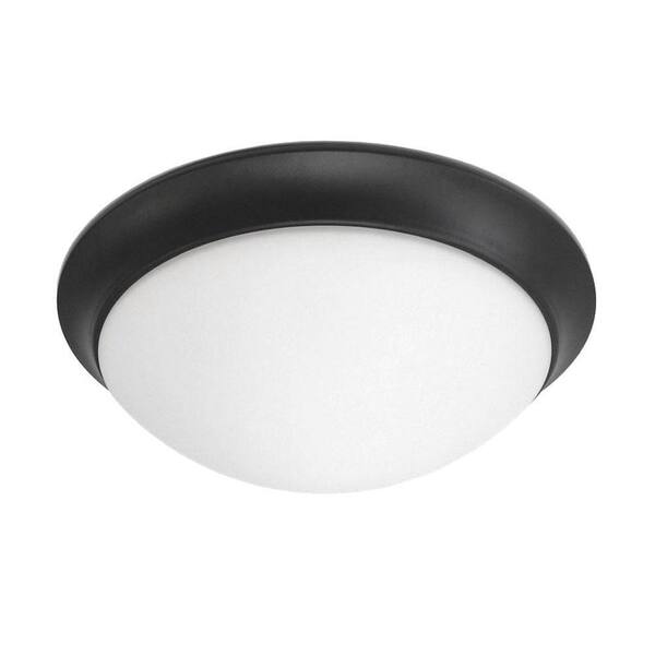 EnviroLite Satin Bronze LED Flushmount with Frosted White Glass (2-Pack)