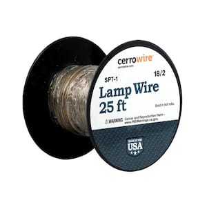 Cerrowire 25 ft. 18/2 Clear Stranded Copper Lamp Wire 251-1012AR - The Home  Depot
