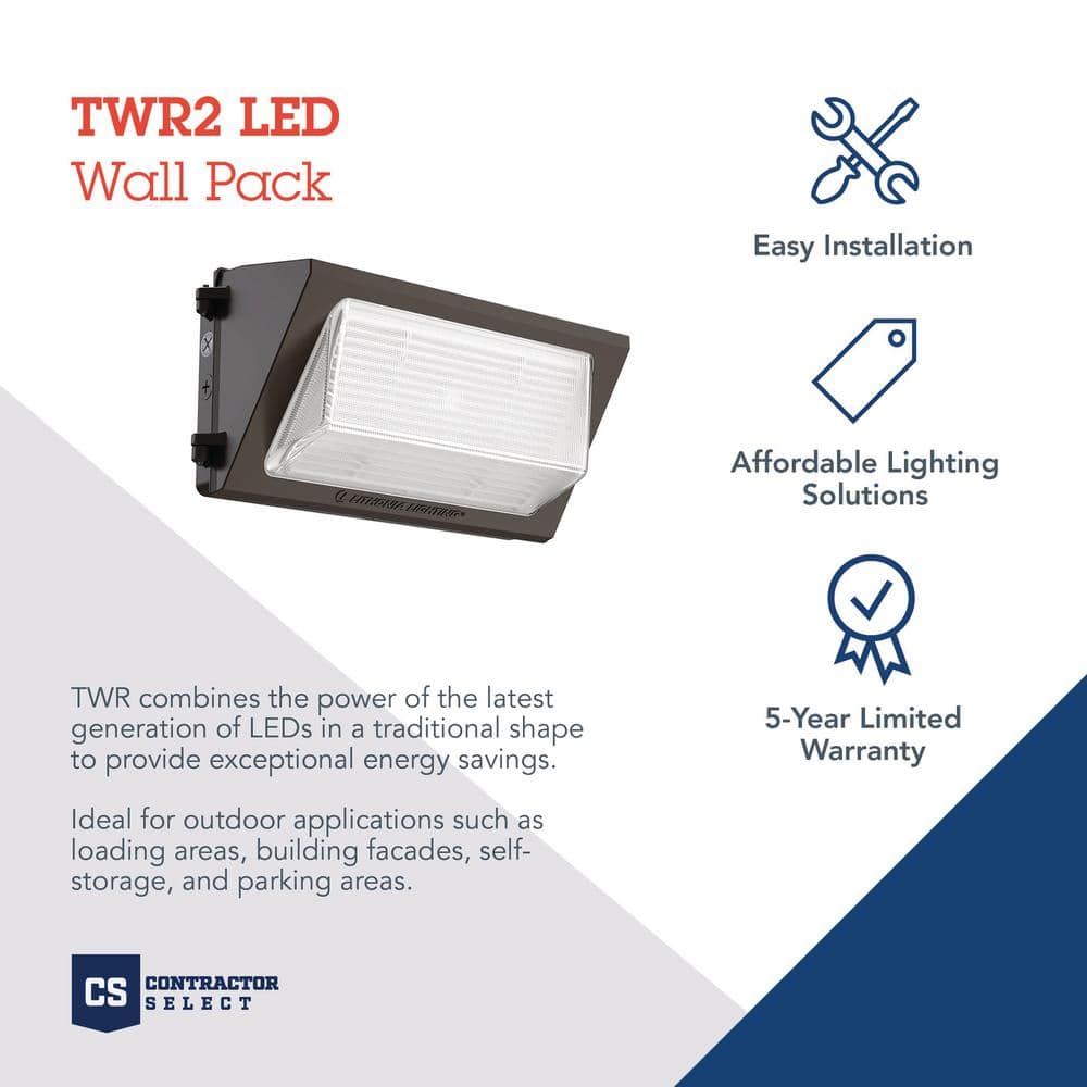 Dark Bronze Dimmable LED Wall Pack with Adjustable Lumens