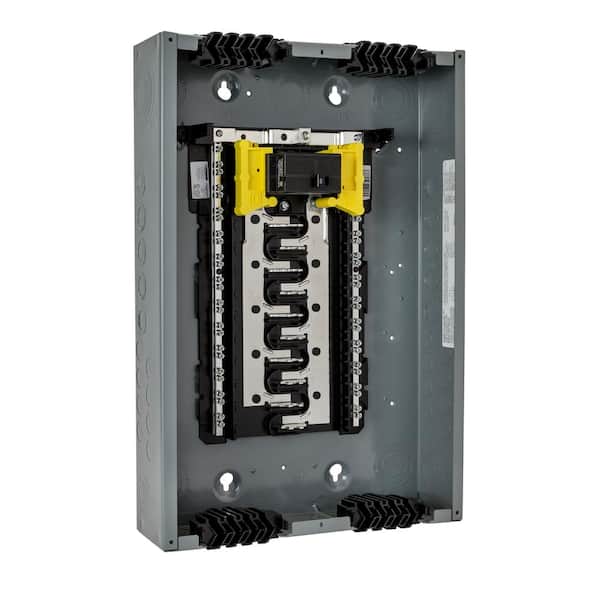Square D Homeline 100 Amp 20-Space 40-Circuit Indoor Main Breaker Qwik-Grip Plug-On Neutral Load Center with Cover - Value Pack