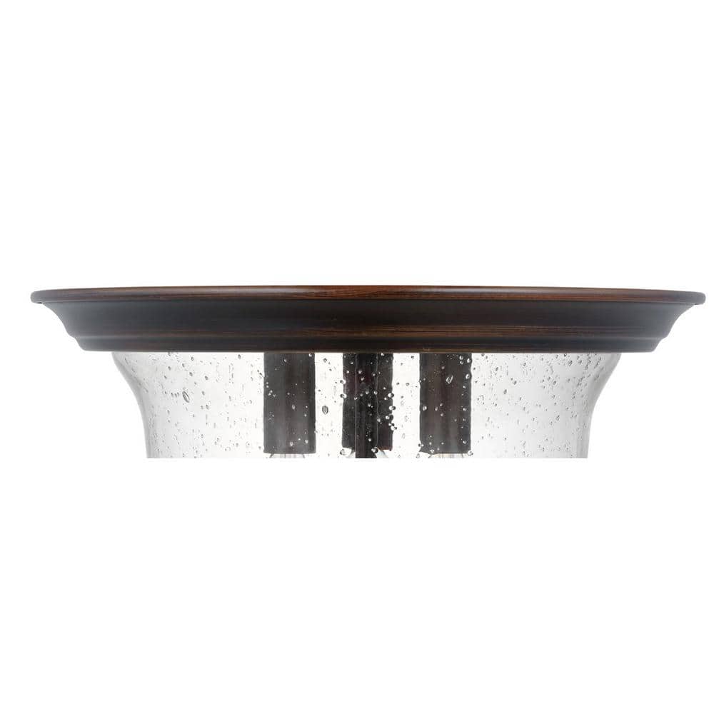Belton Bronze 3-Light Flush Mount with Seeded Glass Shade